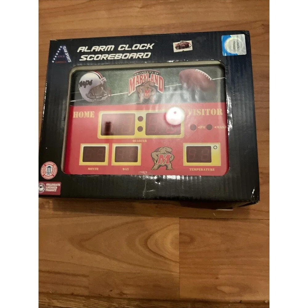 Maryland University Terrapins Digital Alarm Clock Scoreboard Multicolor
